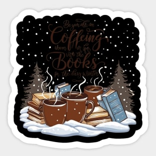 books coffee happy snow Sticker